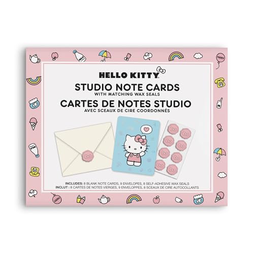 Image of Studio Oh! Blank Note Cards with Envelopes and Wax Seals, Boxed Stationery Set, All Occasion Cards for Thank You Notes, Letters, Gifts and Keepsakes, Hello Kitty Classic Pink