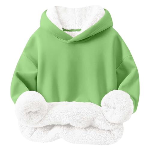 DDAPJ pyju Unisex Boys Girls Fleece Lined Sherpa Hoodie Kids Warm Winter Hoodies Pullover Hooded Sweatshirt Sweater 1-8Y
