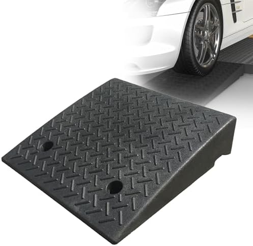 Heavy Duty Rubber Curb Ramp 4.7" Rise, Anti-Slip Loading Ramp for Cars, Motorcycles, Wheelchairs, Scooters, Lawn Mowers - Durable & Safe Access Solution