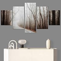 SIGNWIN 5 Panel Canvas Wall Art Rustic Woods for Home Decorations Ready to Hang - 60