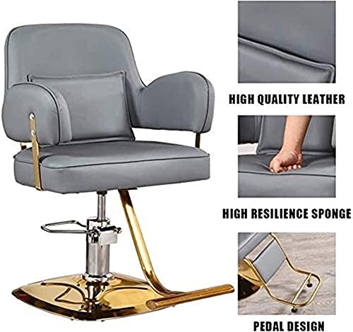 Salon Ligstoel, kappersstoel, salon, kapper, hydraulische kapper, salonstoel, kapsalon, professionele salon, tattoostoel voor salon beauty apparatuur (kleur: zwart + goud 1) - Image 5