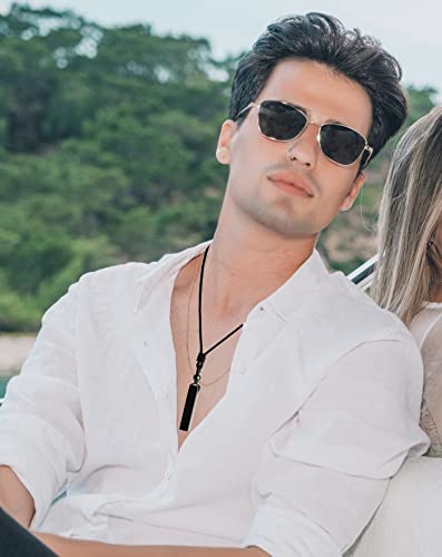 MAIBAOTA Crystal Necklace for Men Women Healing Crystal Stone Bar Pendant Necklace Adjustable Rope Necklace Natural Gemstone Necklace Jewelry4