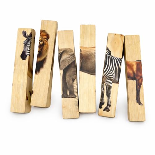 Image of Wooden Animal Puzzle Toy for Kids | Montessori Educational Toy for Toddlers | Learning Block Game for 2-6 Years Boys & Girls | Eco‑Friendly Wooden Toy Gift Set for Preschool Education
