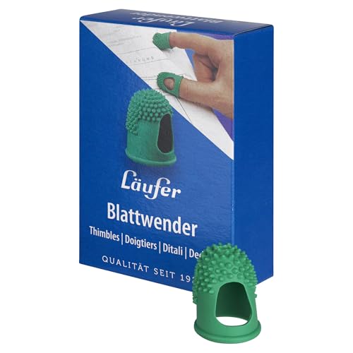 Läufer 77311 Blattwender Größe 3, Ø 17 mm, grün, Latex-frei, mit feinen Gumminoppen, Schachtel mit 10 Stück