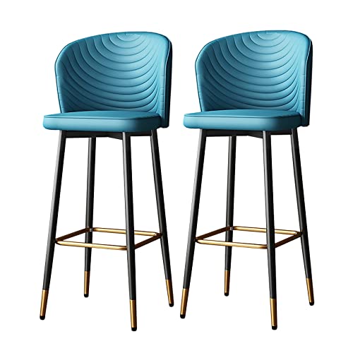 Taburetes Altos de Cocina con Respaldo Azul Marca lirrebol