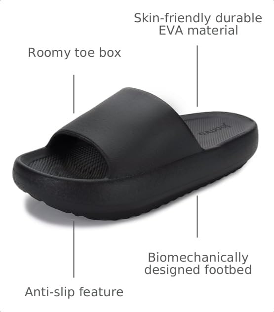 Image of Joomra Arch Support Slides for Women and Men Thick Sole Cushion Sandals | Soft Cloud-Like Sole, Pain Relief, Plantar Fasciitis Recovery Slippers, Quick Drying, Comfy for Indoor Outdoor Daily Use