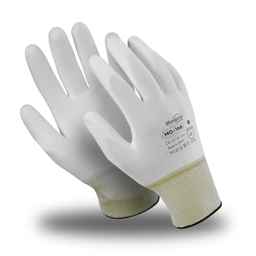 MANIPULA Safety Work PU Coated Protective Gloves (12 Pairs) (Medium (8))