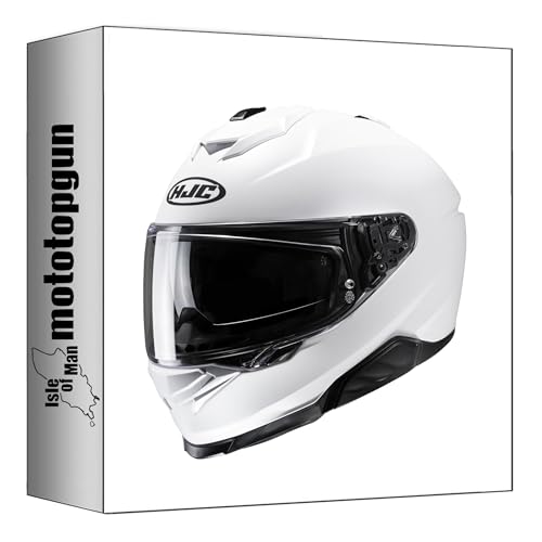Casque hjc i71 intégral blanc perlé semi-mat en taille L pour motard