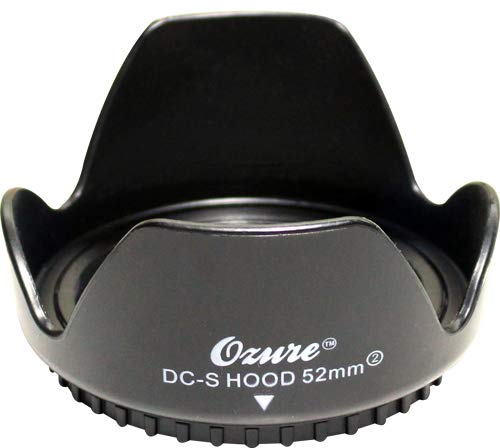 Ozure DC-S Lens Hood (52mm) Compatible With PENTAX (K-30 K-50 K-5 K-5 II) DSLR Cameras. 18-55mm F3.5-5.6 AL zoom Lens – Will Fit To All 52mm Camera Lenses – Compatible With All Major Brand Camera Lenses Having 52mm Filter Thread