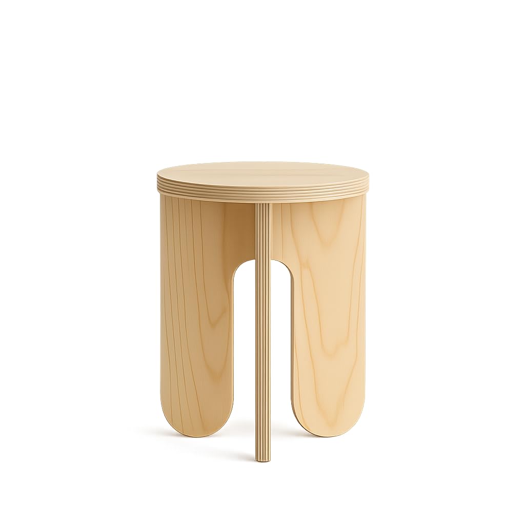 Solid Wooden Foldable Stool Space Saving Flat Modern for Home Living Room Bedroom Office Kids Adults Portable Strong Durable Design (Big)-image-7