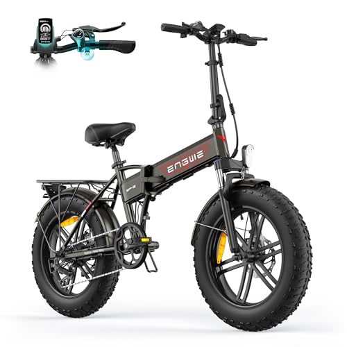ENGWE EP-2 BOOST Bicicletta Elettrica Pieghevole Con Sensore di Coppia, 48V 13Ah Batteria Rimovibile e 250W Motore Senza Spazzole, Display a LED, 20" x 4.0" Pneumatici Grassi (Criteri, Marrone)