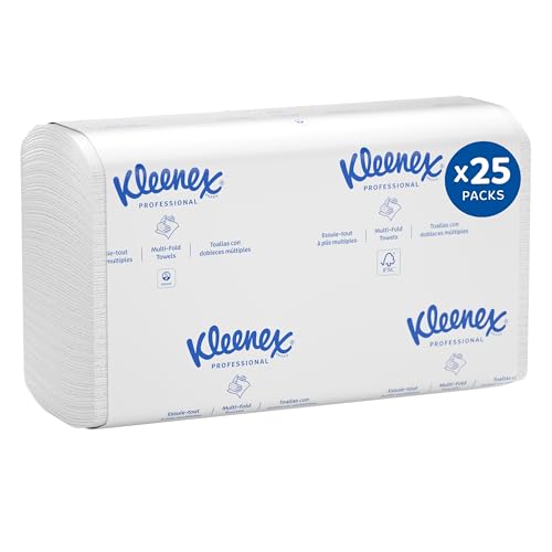 Kleenex Professional Premiere Towels Bulk (13253) Fast-Drying Absorbency Pockets Trifold White (120 Sheets/Pack 25 Packs/Case 3 000 Sheet Total)