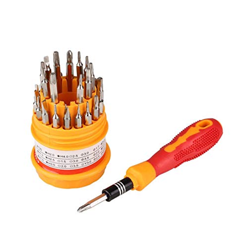 Image of Premium Stainless Steel 31-in-1 Magnetic Screwdriver Tool Kit Set - Complete Precision Toolkit For Electronics, Repairs, and More with Magnetic Tips, Non-Slip Handle, and Portable Case.