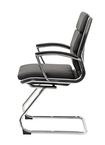 Boss Office Products Executive Mid Back Caressoftplus Chair With Metal Chrome Finish In Black #TOP4