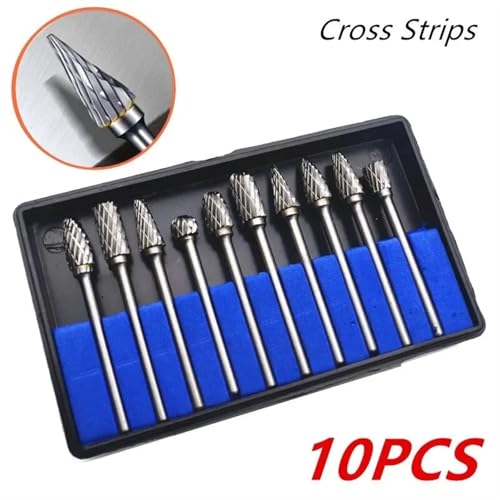 Set 10 Piezas Fresas Carburo Con Corte Doble miniatura 2