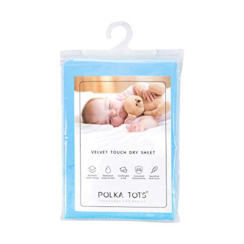 Image of POLKA TOTS Premium Waterproof Dry Sheet for New Born Baby | Extra Absorbent Bed-Cot Protector Mat | Water Proof Sheets for Kids Urine | Rubber Sheet for Adult & Toddlers | 50 x 70 CM S (Pack of 2)