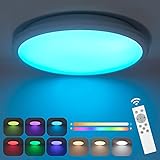 [Regulación libre] Esta lámpara de techo RGBW viene con un control remoto regulable, que puede ajustar una variedad de colores según sus preferencias para lograr la libertad de color de la luz.