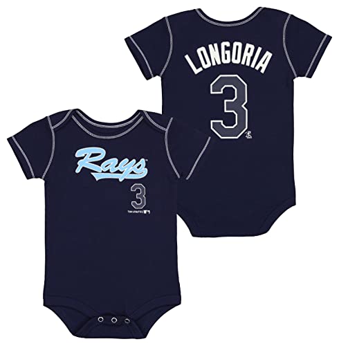 Image of Outerstuff MLB Newborn (0M-9M)/Infants (12M-24M) Tampa Bay Rays Evan Longoria Homerun Bodysuit, 6-9 Months
