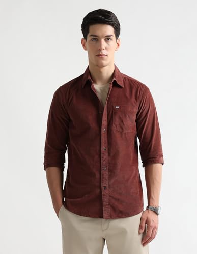 Image of Arrow Sport Men's Chelsea Slim Fit Corduroy Shirt