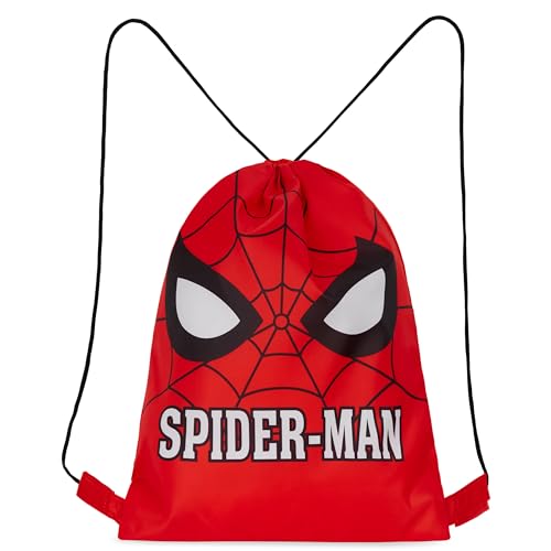 Disney Drawstring Bags, 11 x 14” Swimming Bag with Airflow Vent (Red Spiderman)