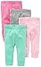 Simple Joys by Carter's pantalón para niñas pequeñas, paquete de 4 ,Bright Pink/Gray/Light Pink/Mint ,6-9 Meses