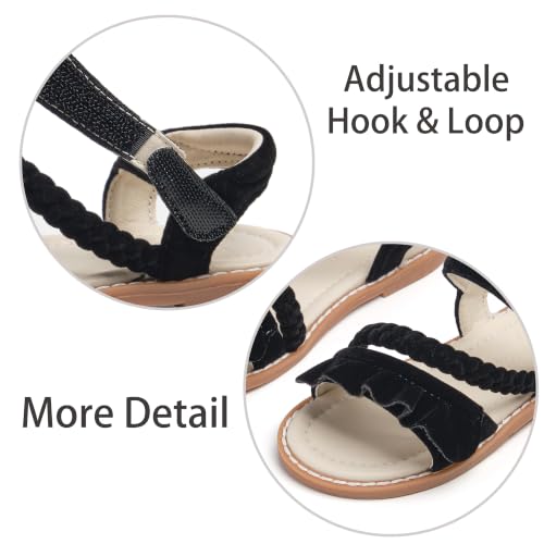 Image of ESTINE Toddler /Little Kid Girls Dress Cross Strappy Open Toe Sandals Princess Flats Summer Flower Girl Shoes