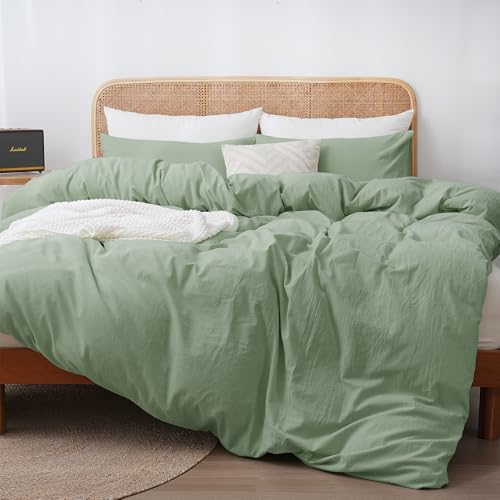 ATsense Bettwäsche 135x200 Baumwolle 2teilig, Stonewashed Bettwäsche-Sets...