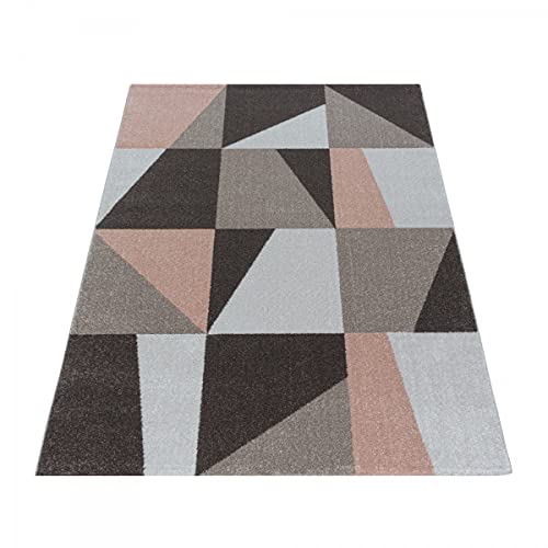 Tapis design Zipcode rose à triangles et trapèzes pour une ambiance douce - 4