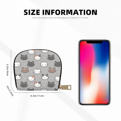 Elegant Cartoon Cute Cat Face Credit Card Holder for Women, Leather Credit Card Holder Wallet, Card Case Wallet2