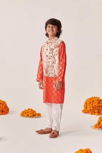 Pspeaches Boys Printed Regular Kurta With Pyjamas (5-6Years)