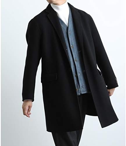 Amazon アダム エ ロペ メンズ Adam Et Rope ダブルフェイス チェスターコート ブラック 01 L コート ジャケット 通販