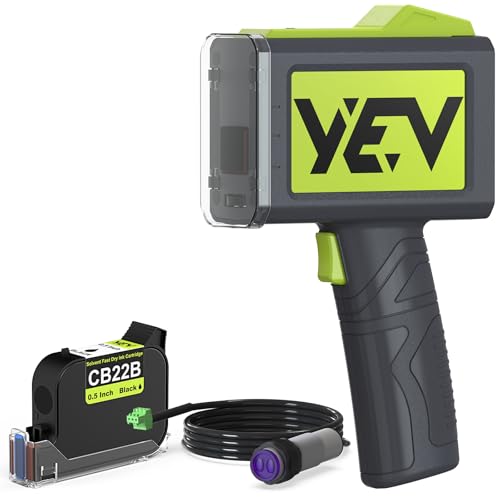 Image of YEV Handheld Inkiet Printer VP127 Upgraded Enhanced 16-Hour Continuous Printing with Photoelectric Sensor for Batch Numbers, Logos, Serial Numbers, Barcodes, and QR Codes on Various Materials (Green)