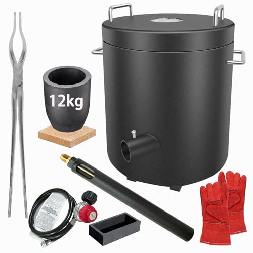 Outstar 12KG Propane Melting Furnace Kit, Large Capacity Foundry Kiln Smelting Gold Silver Copper Aluminum Metal Recycle for Jewelry Making and Metal Casting