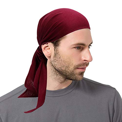 NUWIND Chapeau Turban Bandeau de pirate Renaissance médiévale, Femme Homme Foulard en écharpe pirate Accessoire de Déguisement Costume de Halloween Longue Queue bandana de triangle Rouge