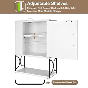   Rustic-Farmhouse-Medicine-Cabinet-Bathroom-Cabinet-Wall-Mount-Wood-WallAdjustable-Shelf-Towel-Bar3-Tier-Vintage-Cabinet-for-KitchenStorage-Cabinet-for-Toilet-Living-Room