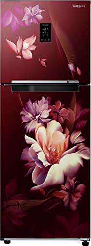 Image of Samsung 291L 2 Star Convertible 5 In 1 Curd Maestro Digital Inverter Frost-Free Double Door Refrigerator Appliance (RT34C4622RZ /HL,Midnight Blossom Red