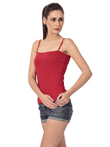Image of Teemoods Women's Cotton Spaghetti Strap Camisole Slip - Adjustable Straps, Slim Fit, Soft Innerwear Tank Top for Layering & Everyday Comfort