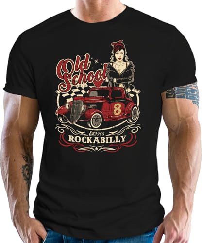 GASOLINE BANDIT T-Shirt original Biker Racer Rockabilly Hot-Rod Design: Old...
