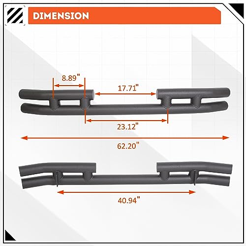 Image of ECOTRIC Rear Bumper Compatible with 1997-2006 Jeep Wrangler TJ