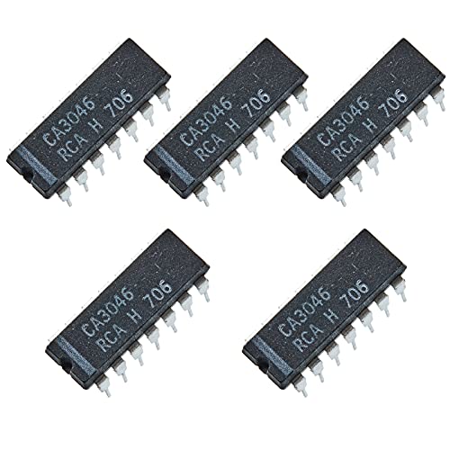 Bridgold 5pcs CA3046 3046 General Purpose NPN Transistor Array IC 20V 50mA,DIP-14.