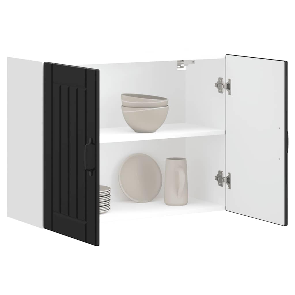 Item-Kitchen Wall Cabinet Lucca Black Engineered Legno,Armadi e stoccaggio,Armadi da cucina