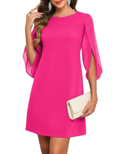 oten Women's 2025 Flutter Sleeve Cocktail Dress Crew Neck Chiffon Formal Wedding Guest Party Dresses