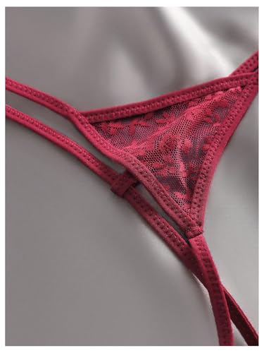 SOLY HUX Women's 3 Piece Lace Thongs Panties Underwear Low Rise Panty Set4