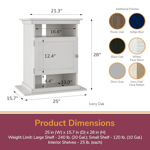 Image of Ollie & Hutch Flipper 10 /20 Gallon Aquarium Stand, Ivory Oak