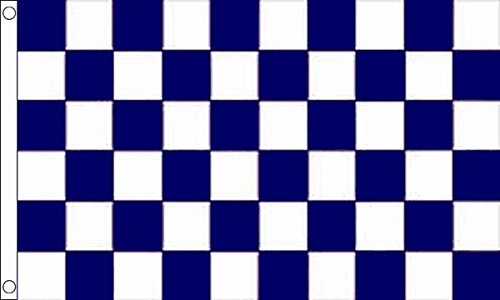 Flagtex Checkered Flag Navy White Small 3ft x 2ft (90cm x 60cm) - Racing Flags Compact, Motorsport Team Flags for Garden Display, Race Day Sports Decorations โ image 1