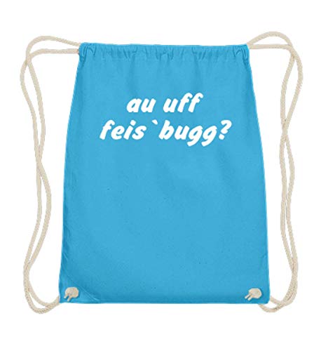 Sac de gym en coton bleu ciel grand format 37x46cm Suisse Schwabe