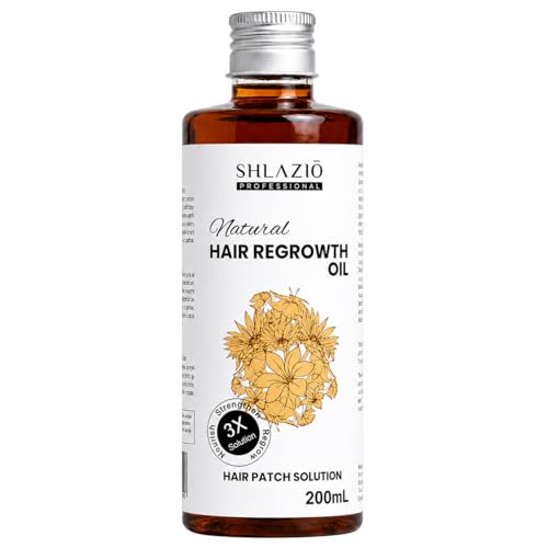 Image of SHLAZIO Professional Natural Hair Regrowth Oil for Hair Fall Control & Hair Patch Care | Herbal Hair Growth Oil | 200ml