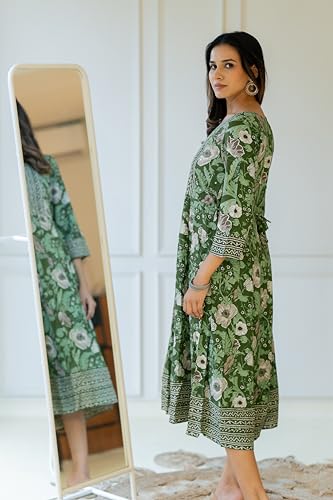 Image of MIRCHI FASHION Women's Cotton Relaxed Fit Anarkali Kurti