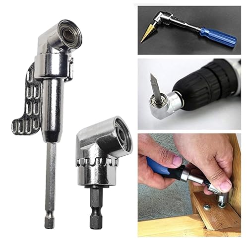 2pcs 105 Degree Right Angle Driver,New Corner Tool Screw Hub with Multi-Function Bend Scrwdriver Bit,90 Degree Drill Adapter,1/4" Hex Shank Driver Angle Drill Attachment for Household Work by XHHTEC - Image 4