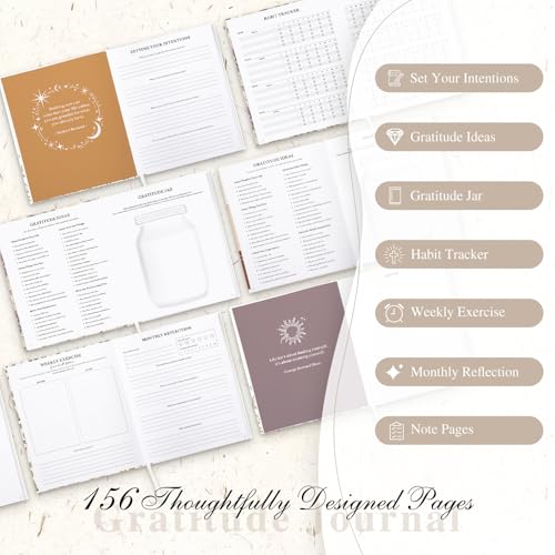 Lanpn Dankbarkeitstagebuch für Frauen Männer, 4 Monate Dankbarkeit Achtsamkeit Tagebuch, 5 Minuten Dankbarkeitsbuch 20x23cm, Daily Gratitude Journal Selbstliebe Buch, Englisch